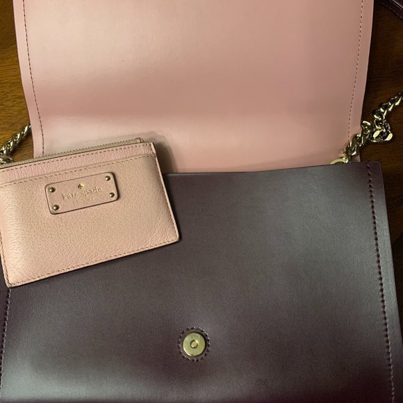 Kate Spade Maroon & Pink Purse and Wallet - Picture 2 of 7